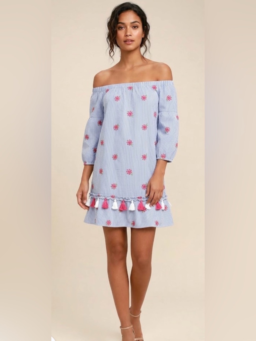 Very J . Blue Floral Blouse
